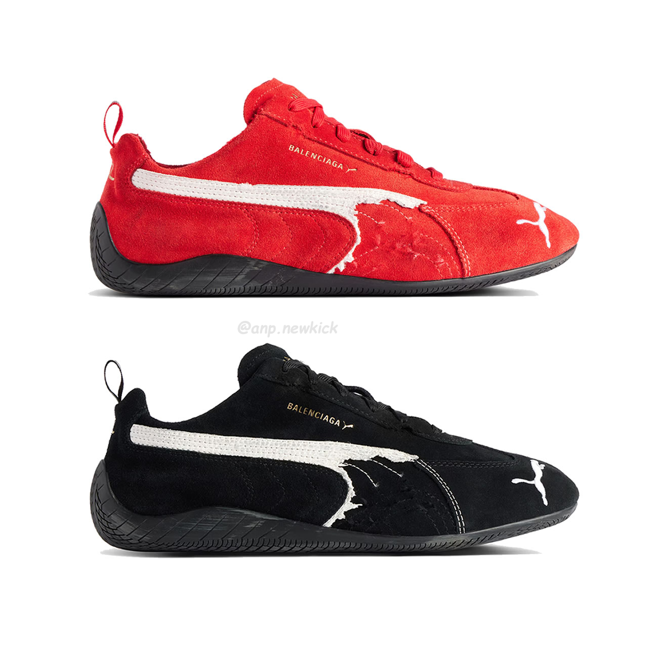 Balenciaga X Puma Ultrasoft Speedcat Sneakers Red White Black (1) - www.newkick.vip